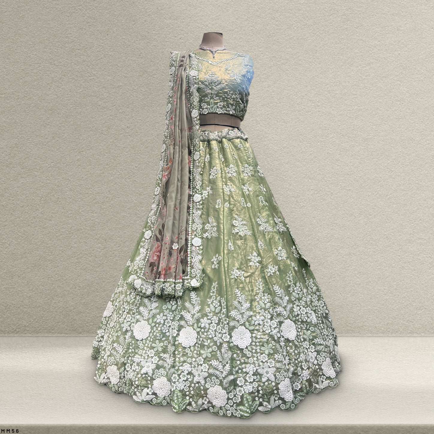 Aisha - Sequins Work Fendy Silk Partywear Lehenga