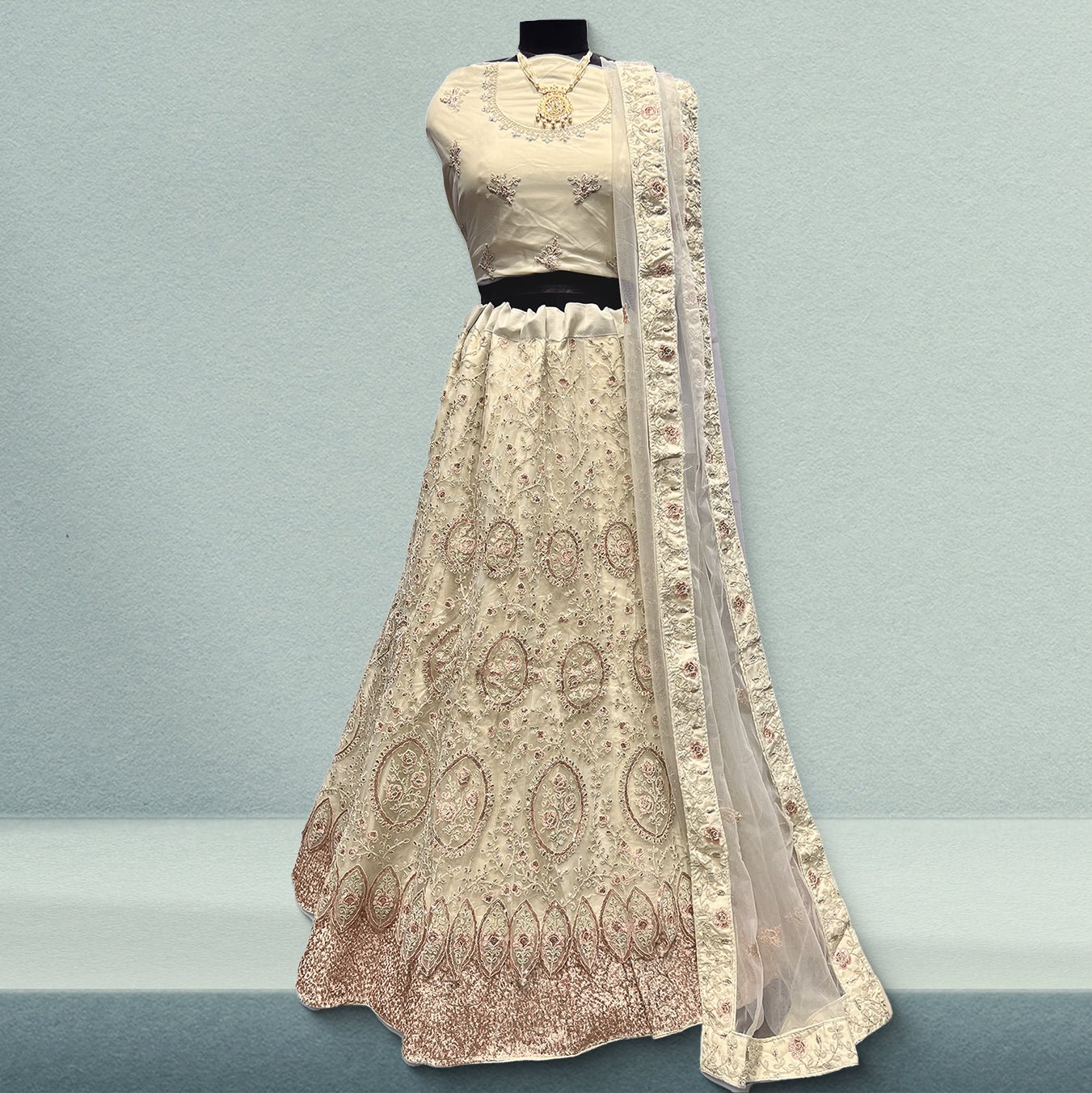 Aisha - Soft Net Sequins Work Zari Partywear Sider Lehenga