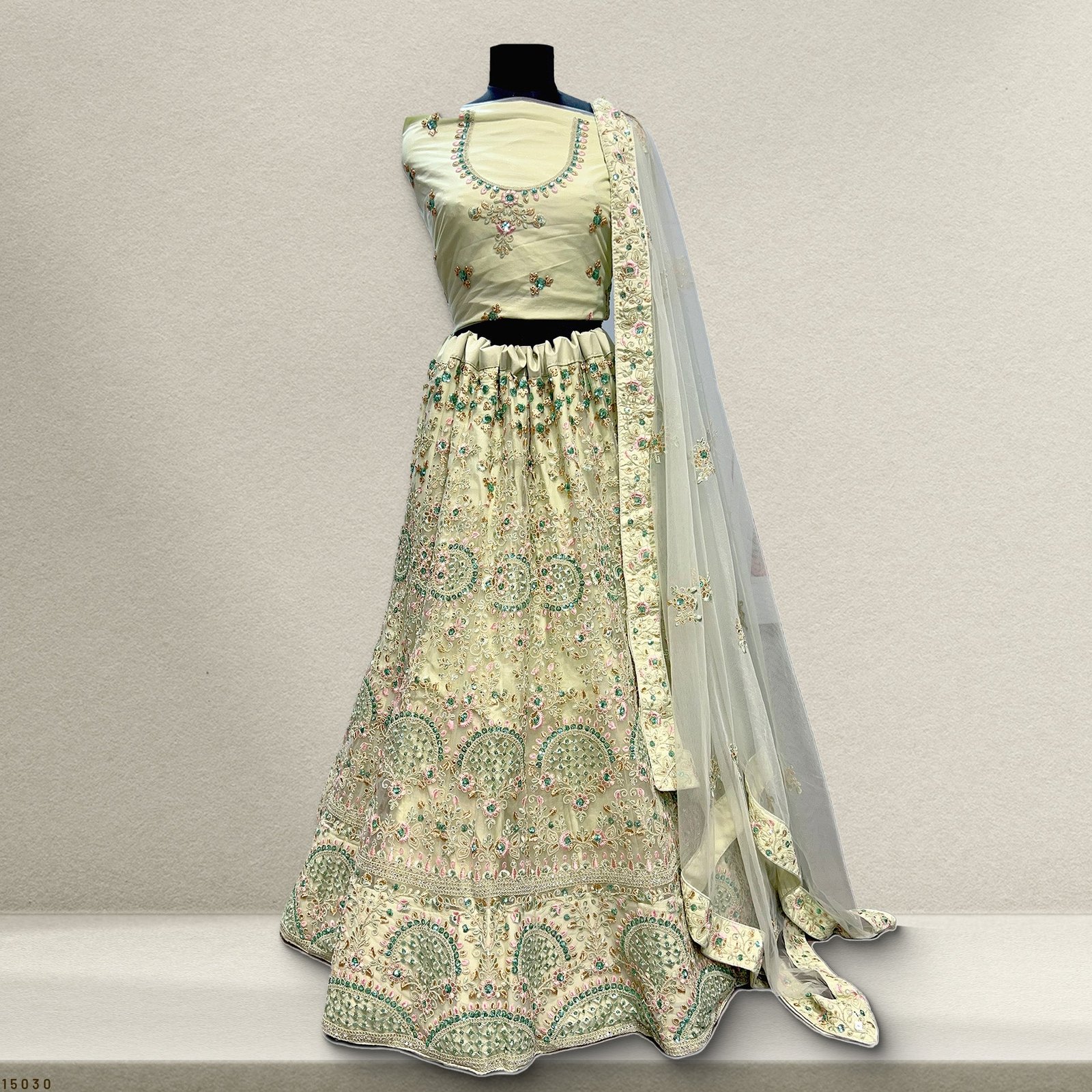 Aisha - Soft Net Sequins Work Zari Partywear Sider Lehenga