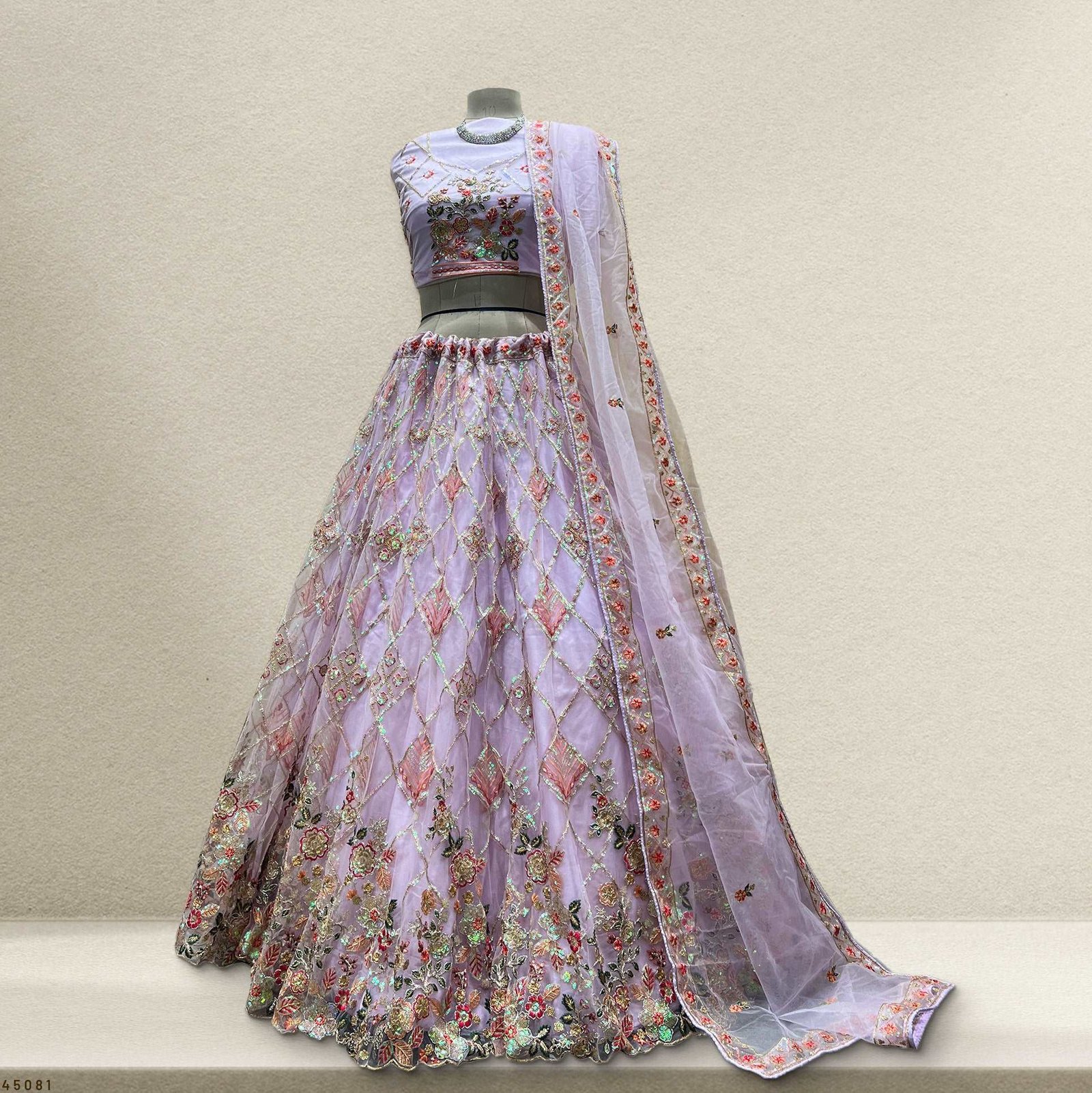 Butterfly - Ready-to-Wear Partywear Lavender Net Lehenga