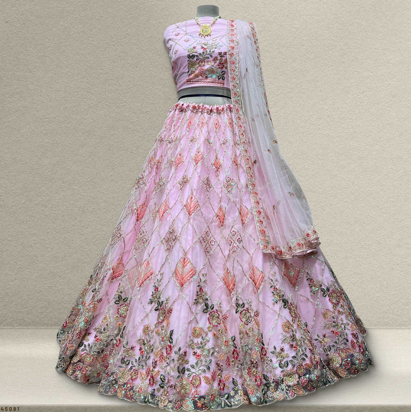 Butterfly - Ready-to-Wear Partywear Pink Net Lehenga