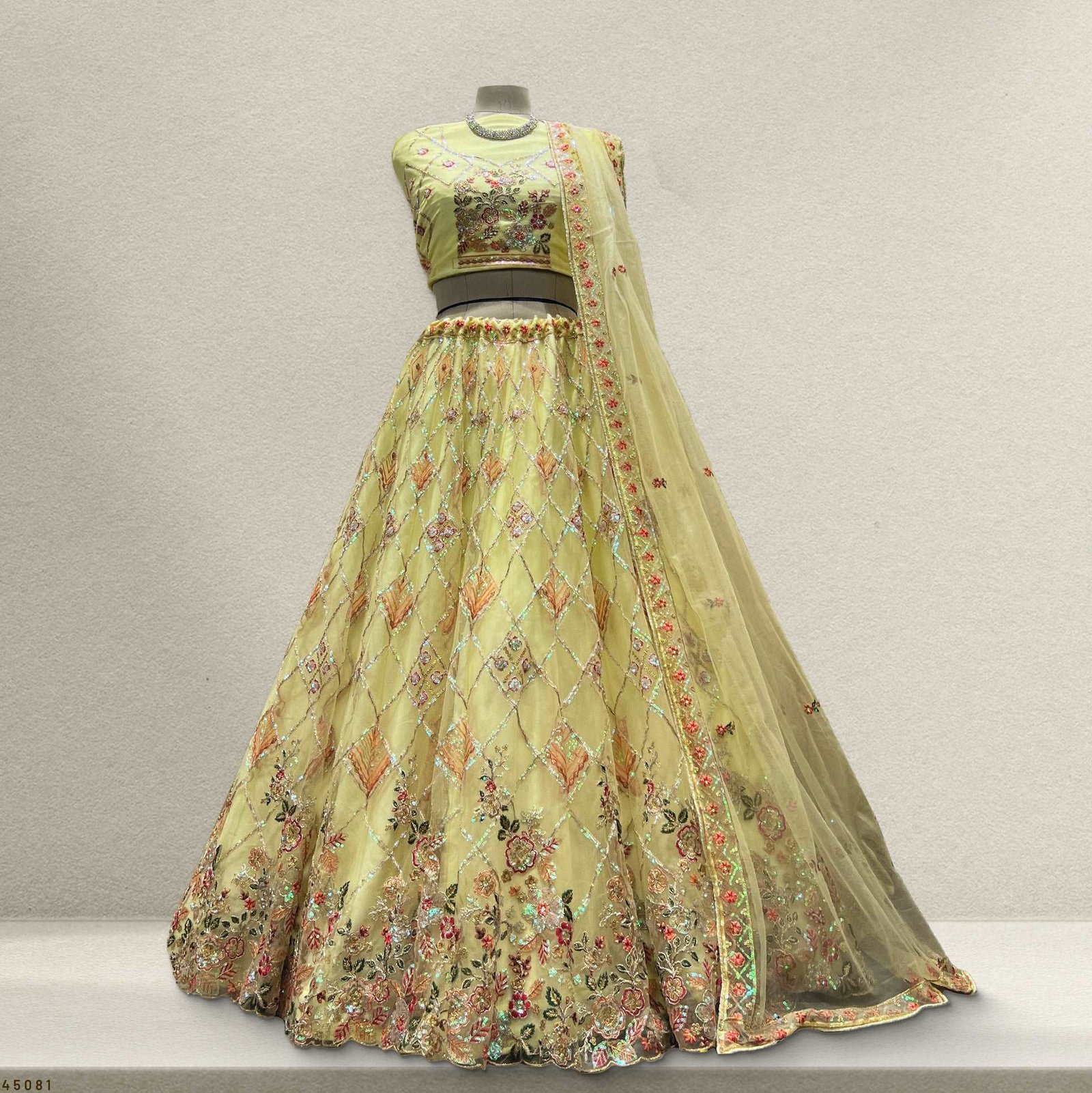 Butterfly - Ready-to-Wear Partywear Yellow Net Lehenga