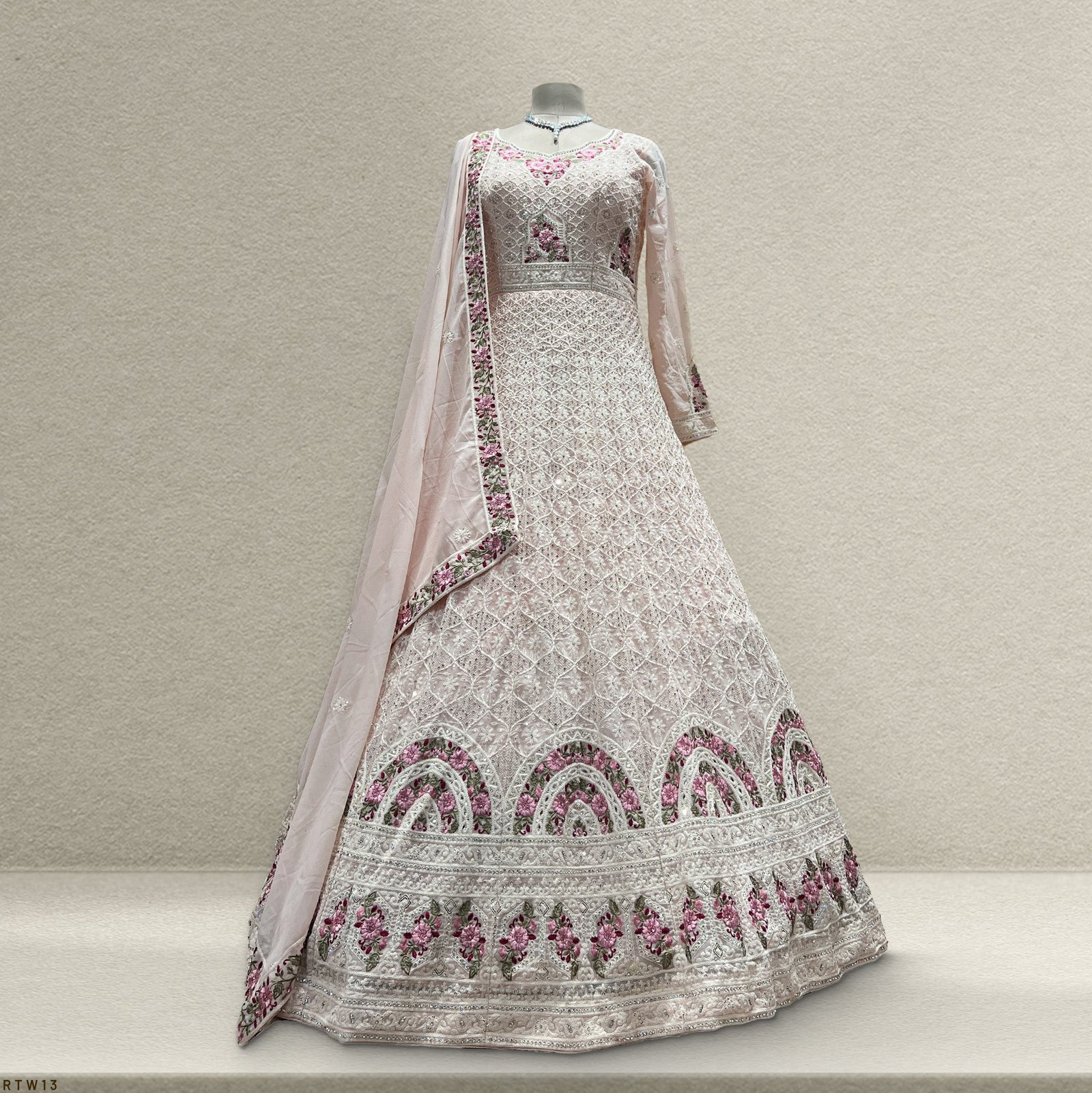 Celestial Collection: Lucknawi Work Reception and Engagement Gown Ready-to-Wear