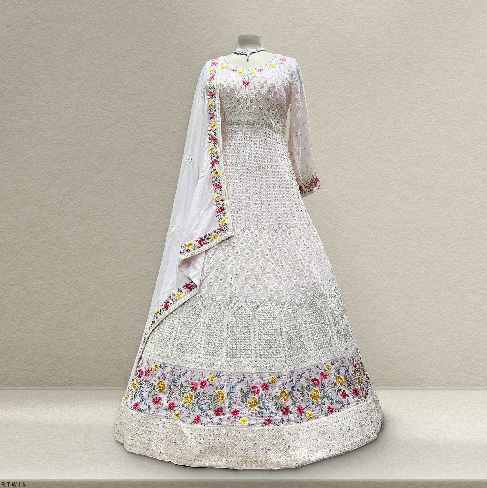 Celestial Collection: Lucknawi Work Reception and Engagement Gown Ready-to-Wear
