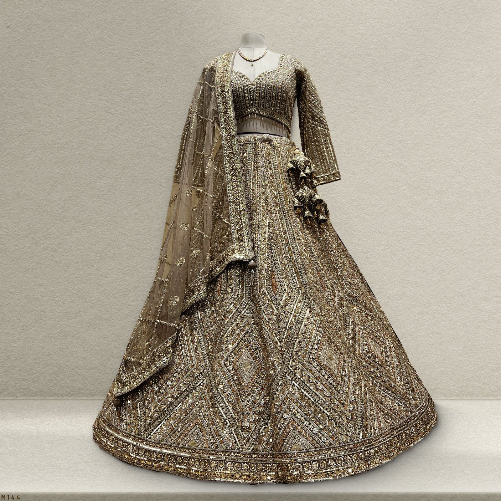 Celestial Collection: Ready-to-Wear GOLD Reception and Engagement Lehengas