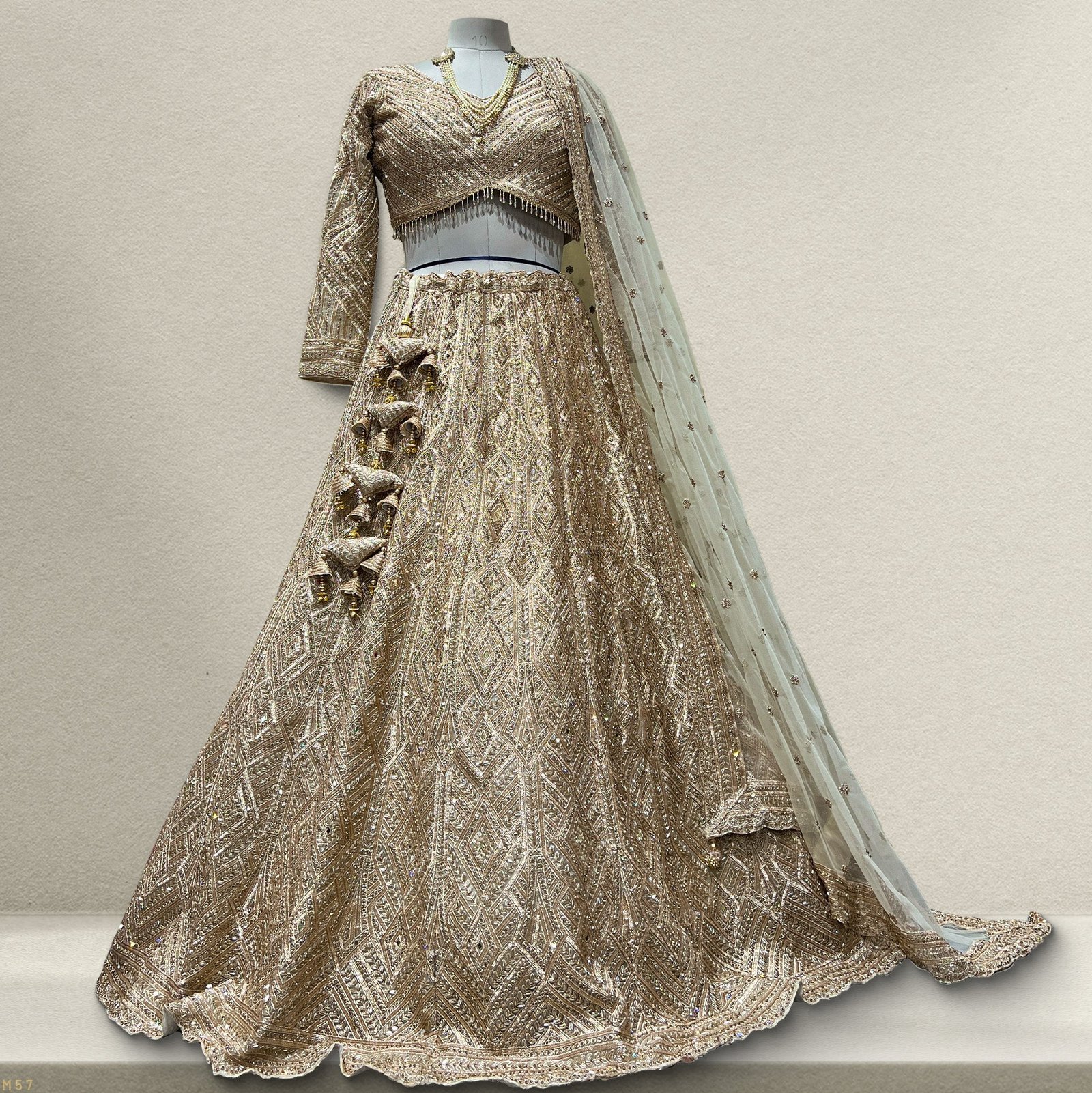 Celestial Collection: Ready-to-Wear GOLD Reception and Engagement Lehengas