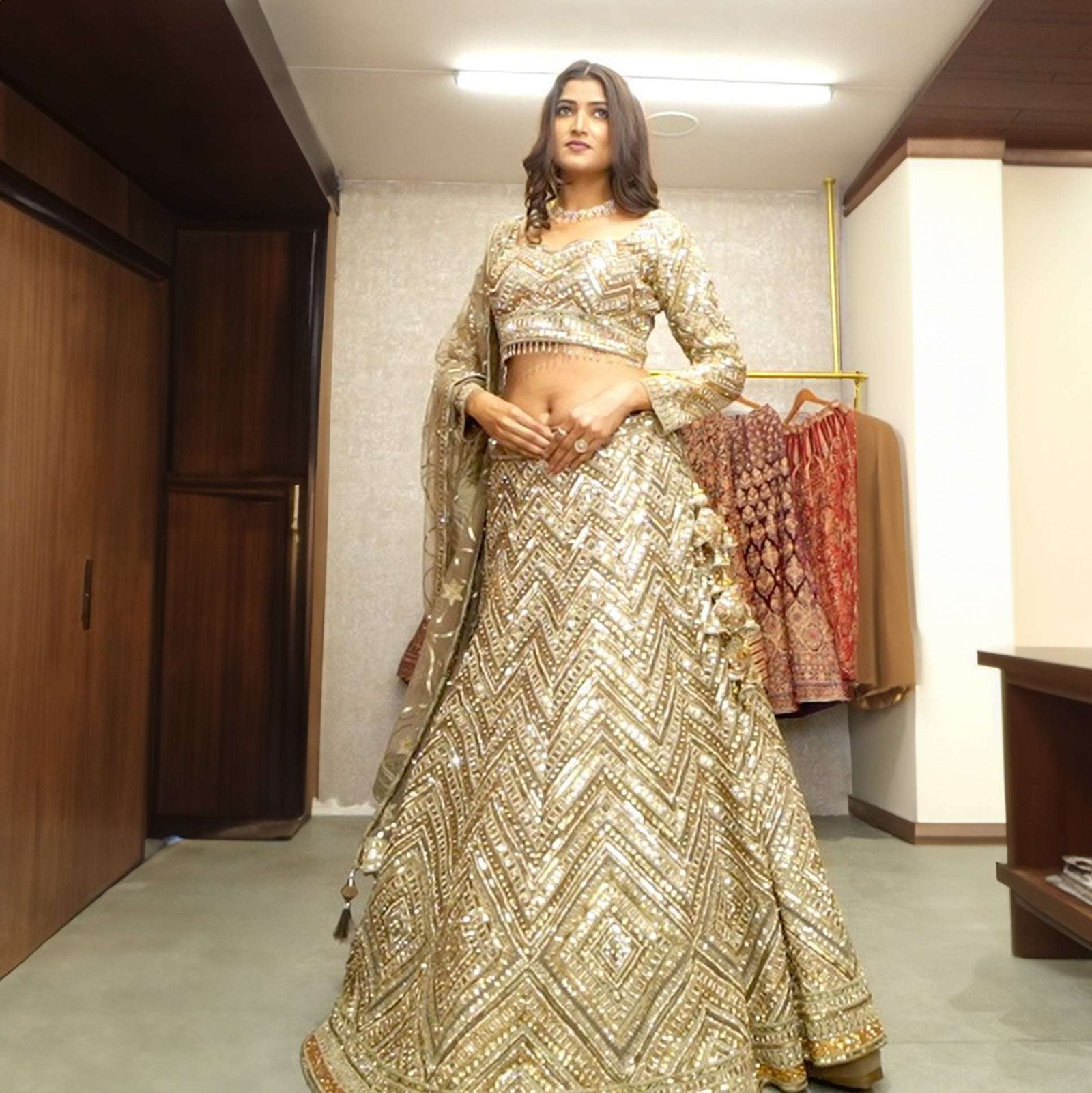 Celestial Collection: Ready-to-Wear GOLD Reception and Sangeet Lehengas