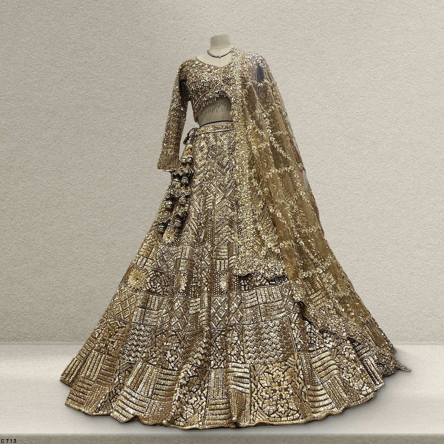 Celestial Collection: Ready-to-Wear GOLD Reception and Sangeet Lehengas