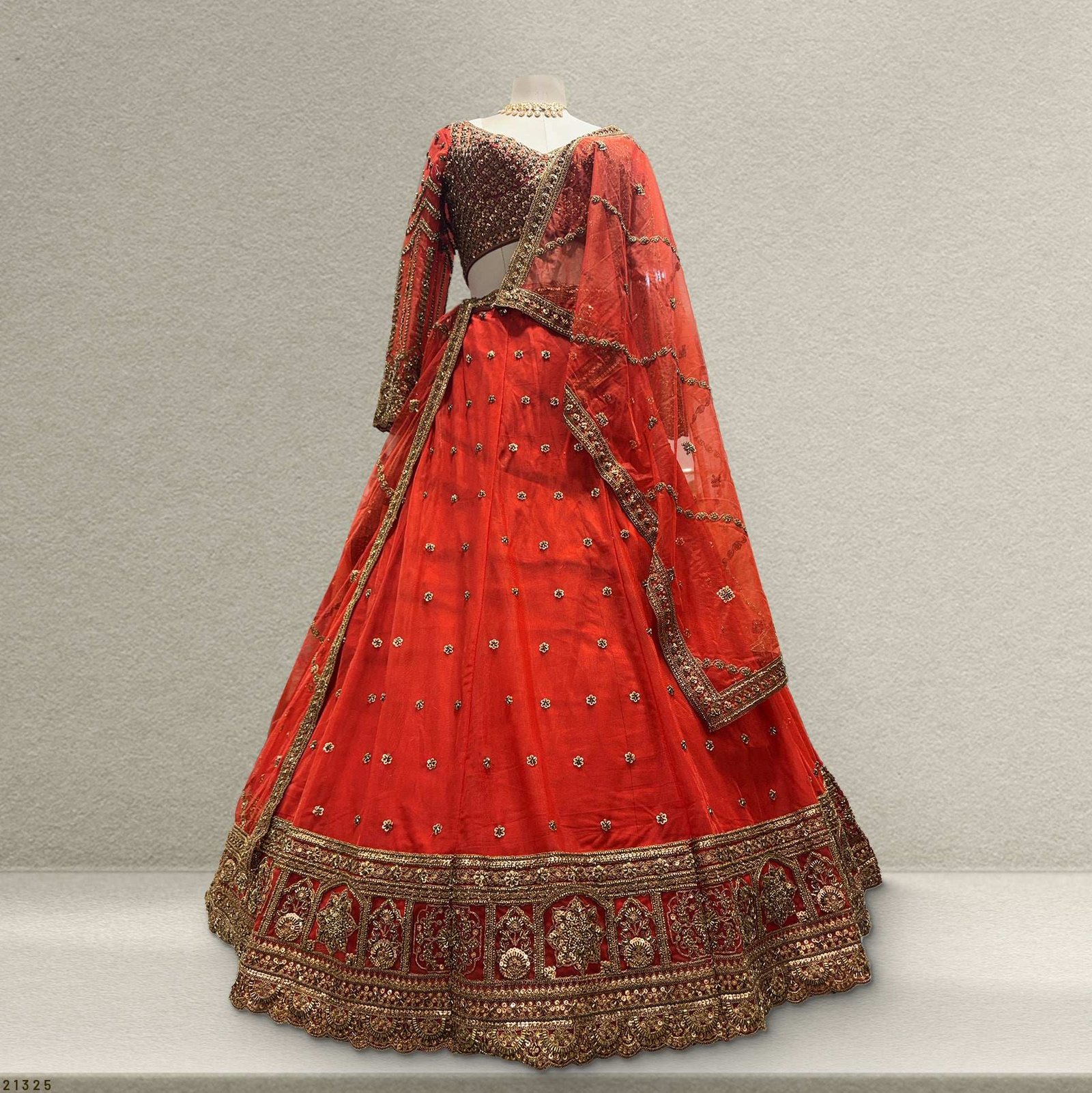 Celestial Collection: Ready-to-Wear Reception and Sangeet Partywear Lehengas Burnt Orange