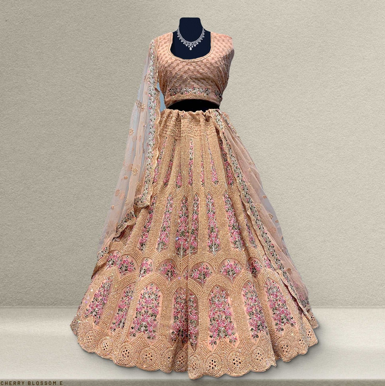 Cherry Blossom E -  The Modern Lehenga for Reception for Bride