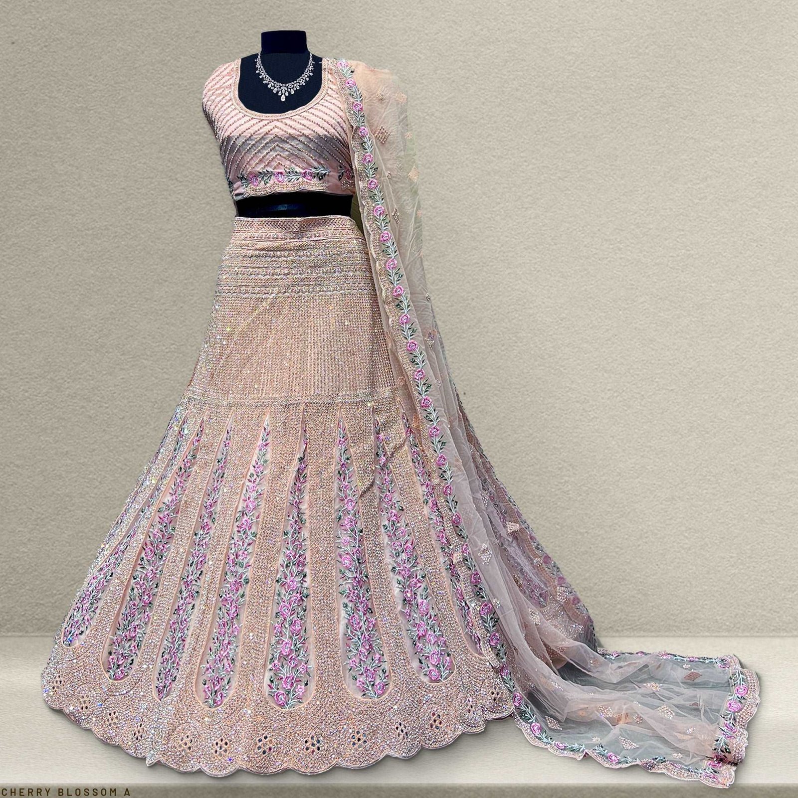 Cherry Blossom -  The Modern Lehenga for Reception for Bride