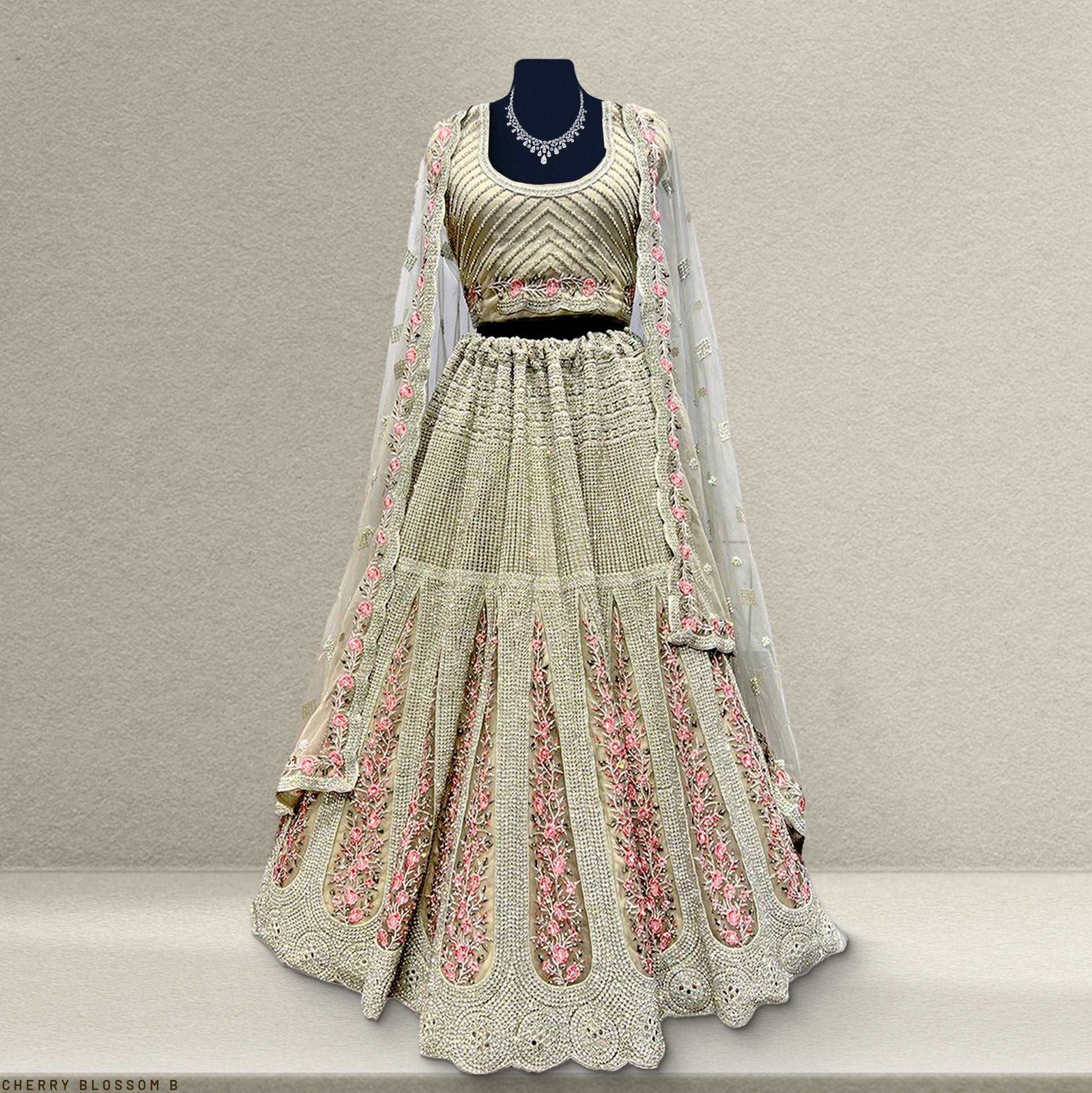 Cherry Blossom -  The Modern Lehenga for Reception for Bride