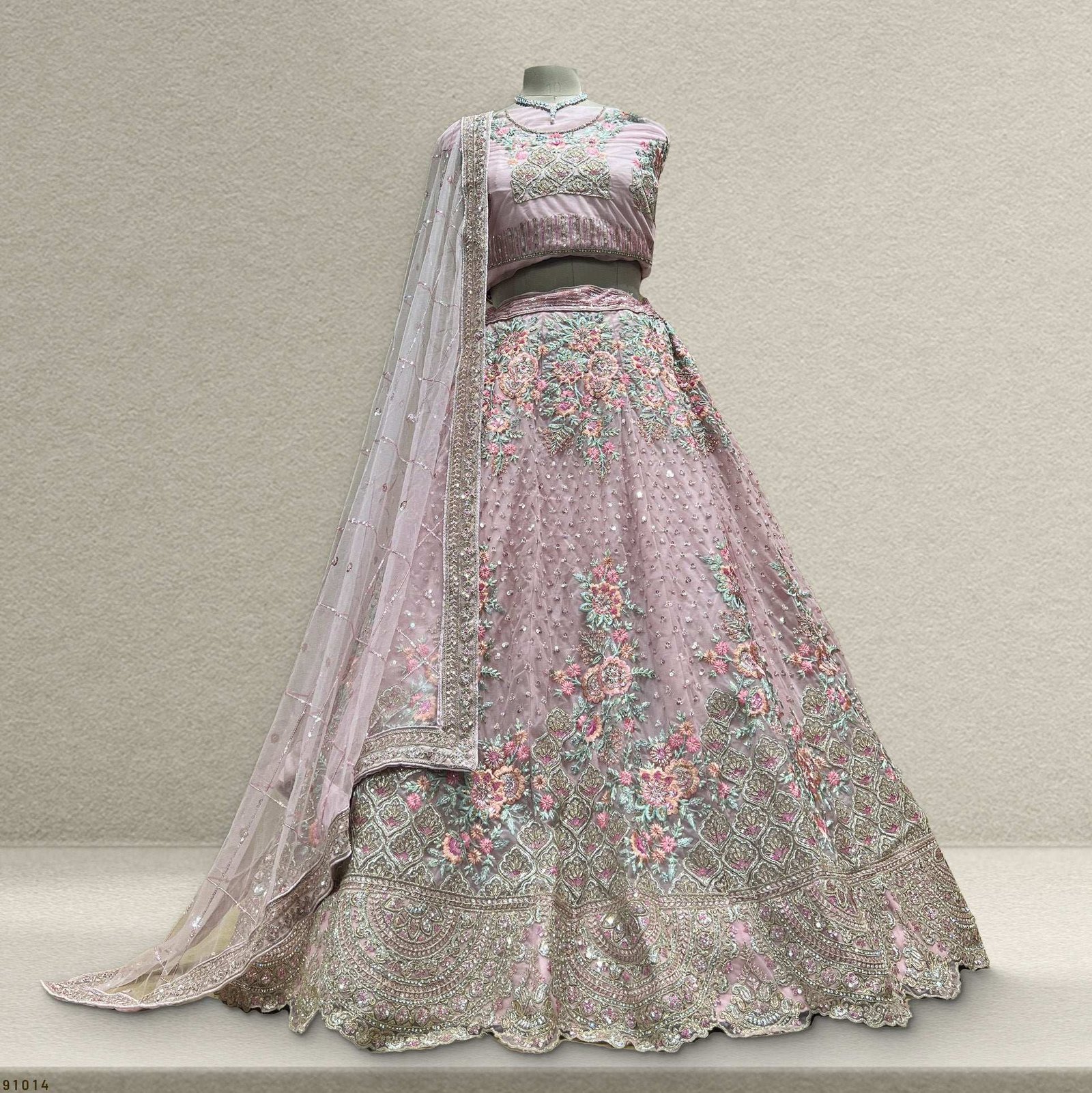 Cherry Blossom -  The Modern Pink Lehenga for Reception Engagement