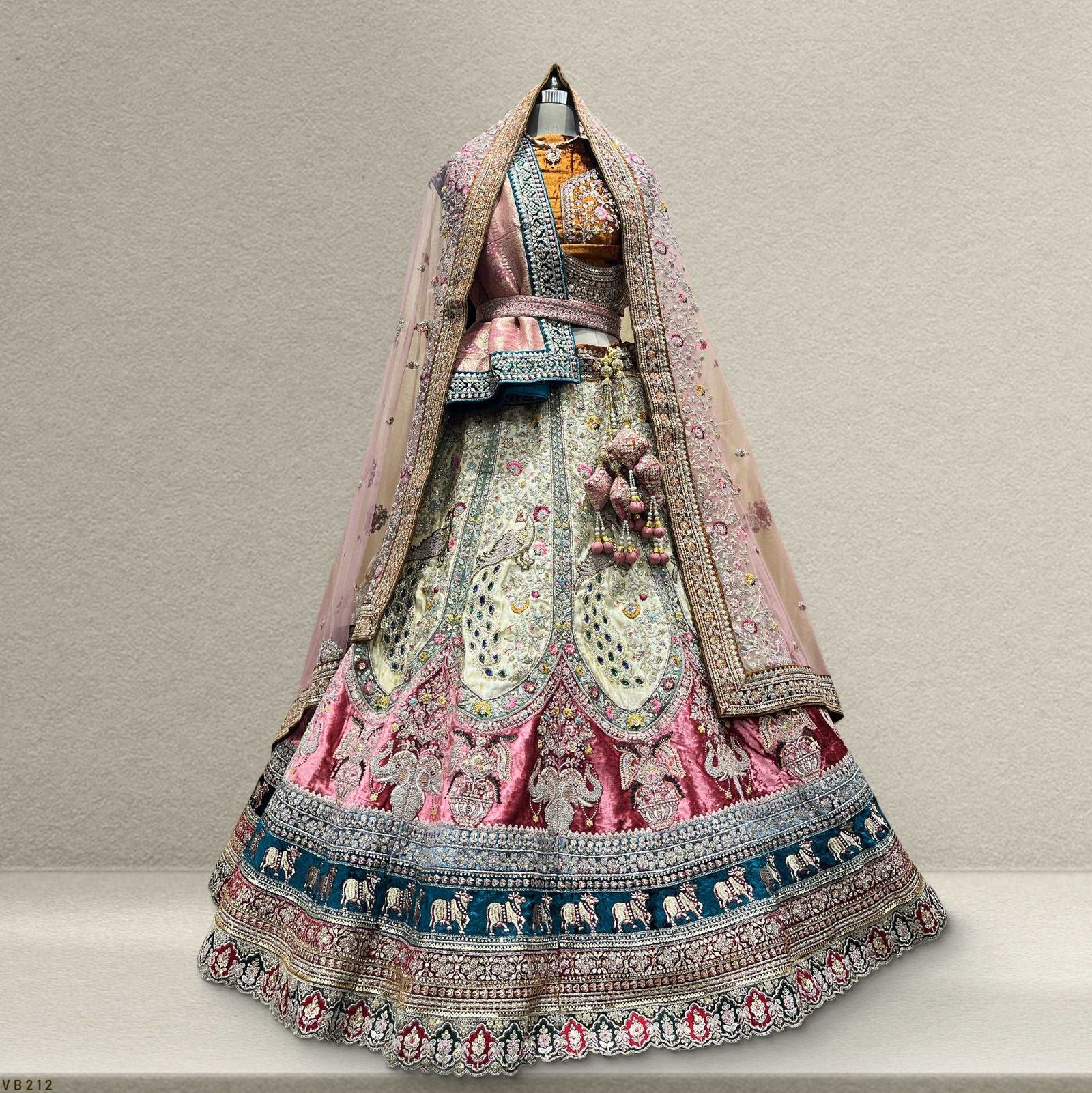 Damsel - Designer Replica Double Dupatta Silk Lehenga