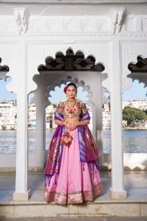 Doli - Jacquard Silk Weaving Zari Work Light Pink Lehenga Choli Set
