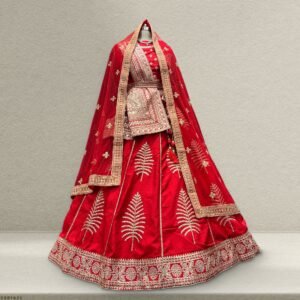 Dulhan in Red Lehenga Elegance: Celebrity-Inspired Royal Baggi Collection with Double Dupatta