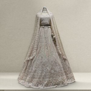 Jazzagals - Beads & Pearls Handwork Ivory Color Lehenga