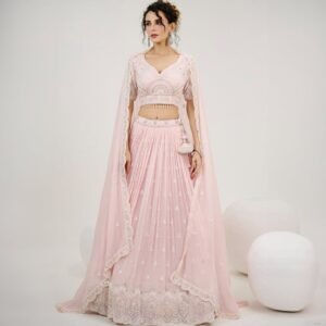 Jazzagals - Ready-To-Wear Soft Peach Handwork Couture Lehenga