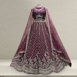 Jazzagals - The Modern 18 Kali Flared Lehenga for Reception for Bride Dark Mauve