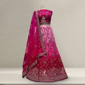 Padmini - Meenakari Threadwork Partywear Lehenga Set Pink