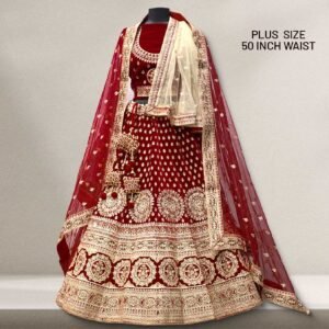 Pagfera - The Double Dupatta Red Bridal Lehenga