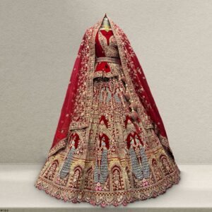 Rajgharana - Double Dupatta Maroon Rajwadi Bridal Lehenga