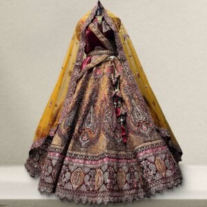 Rajgharana - The Velvet Maroon Bridal Lehenga