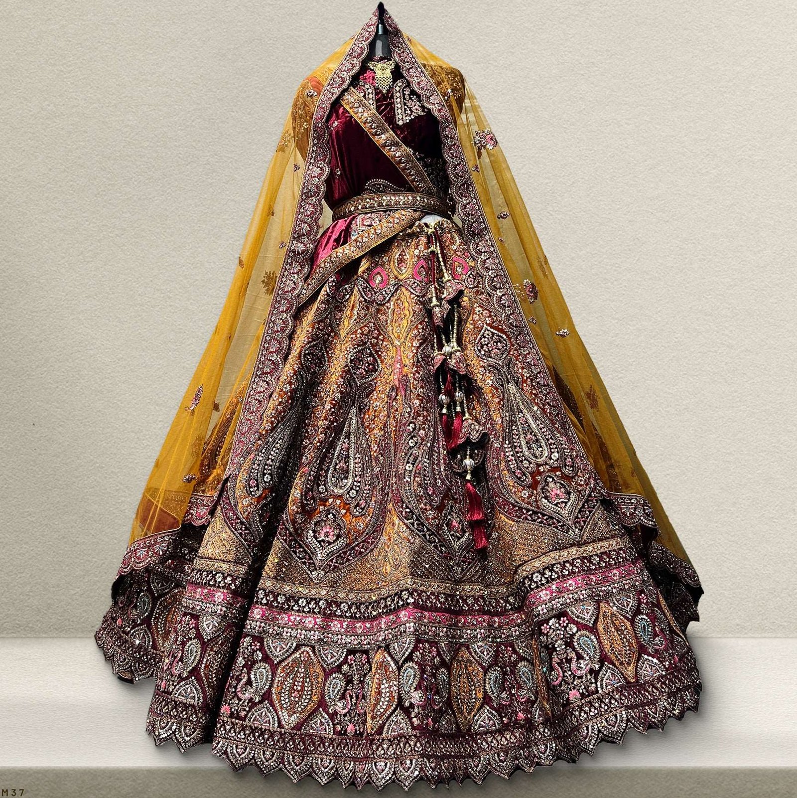 Rajgharana - The Velvet Maroon Bridal Lehenga