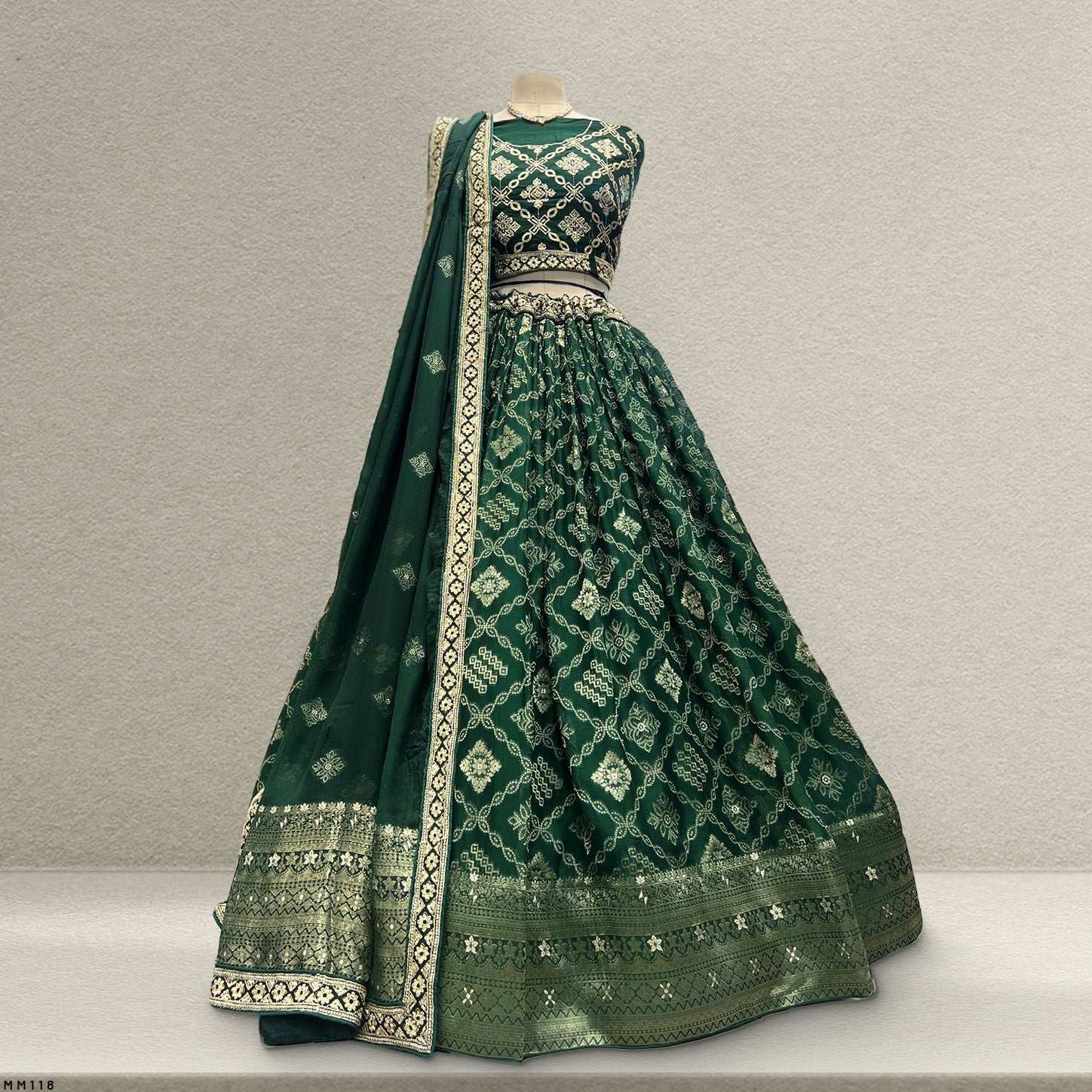Shringaar: Georgette Banarasi Lehenga with Beautiful Flair