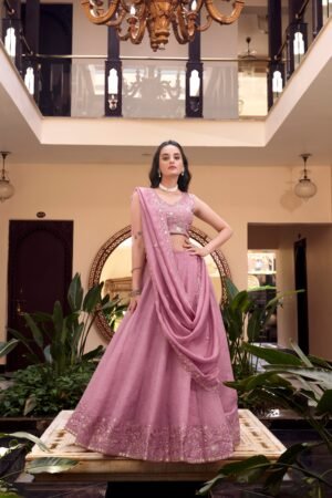 Doli - Embellishment with Pearl Coding and Sequins Embroidery Work Pink Lehenga Choli