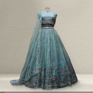 Butterfly - Lightweight Big Flared Teal Blue Sider Lehenga