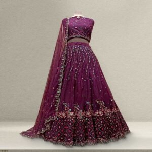Butterfly - Lightweight Big Flared Wine Color Sider Lehenga