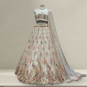 Butterfly - Ready-to-Wear Partywear Off White Net Lehenga