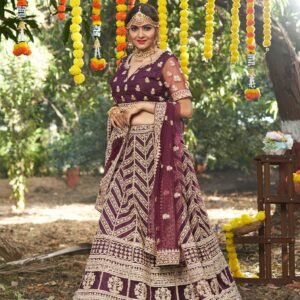 Padmini - The Designer Replica Lehenga Wine
