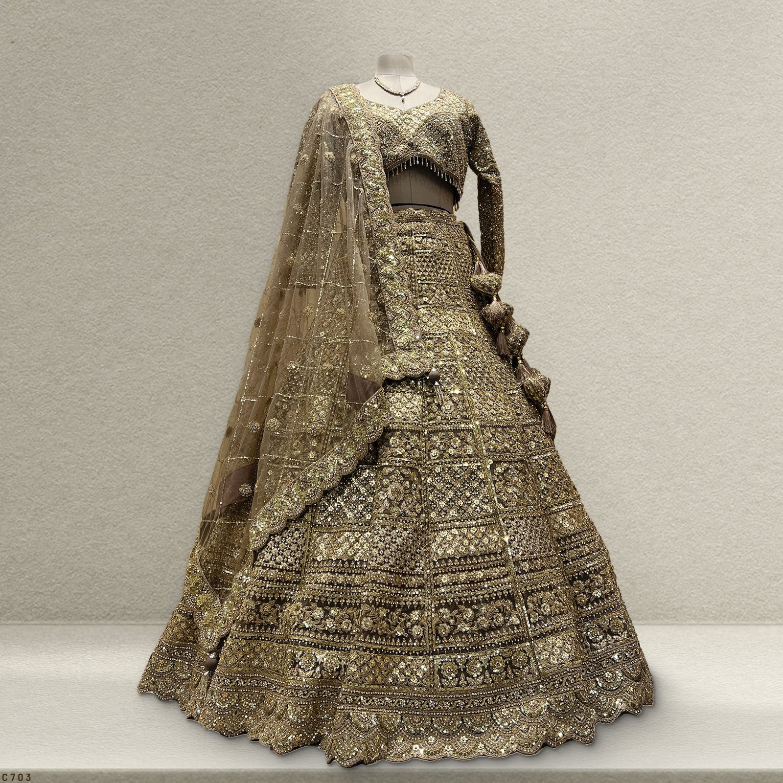 Celestial Collection: Ready-to-Wear GOLD Reception and Sangeet Lehengas