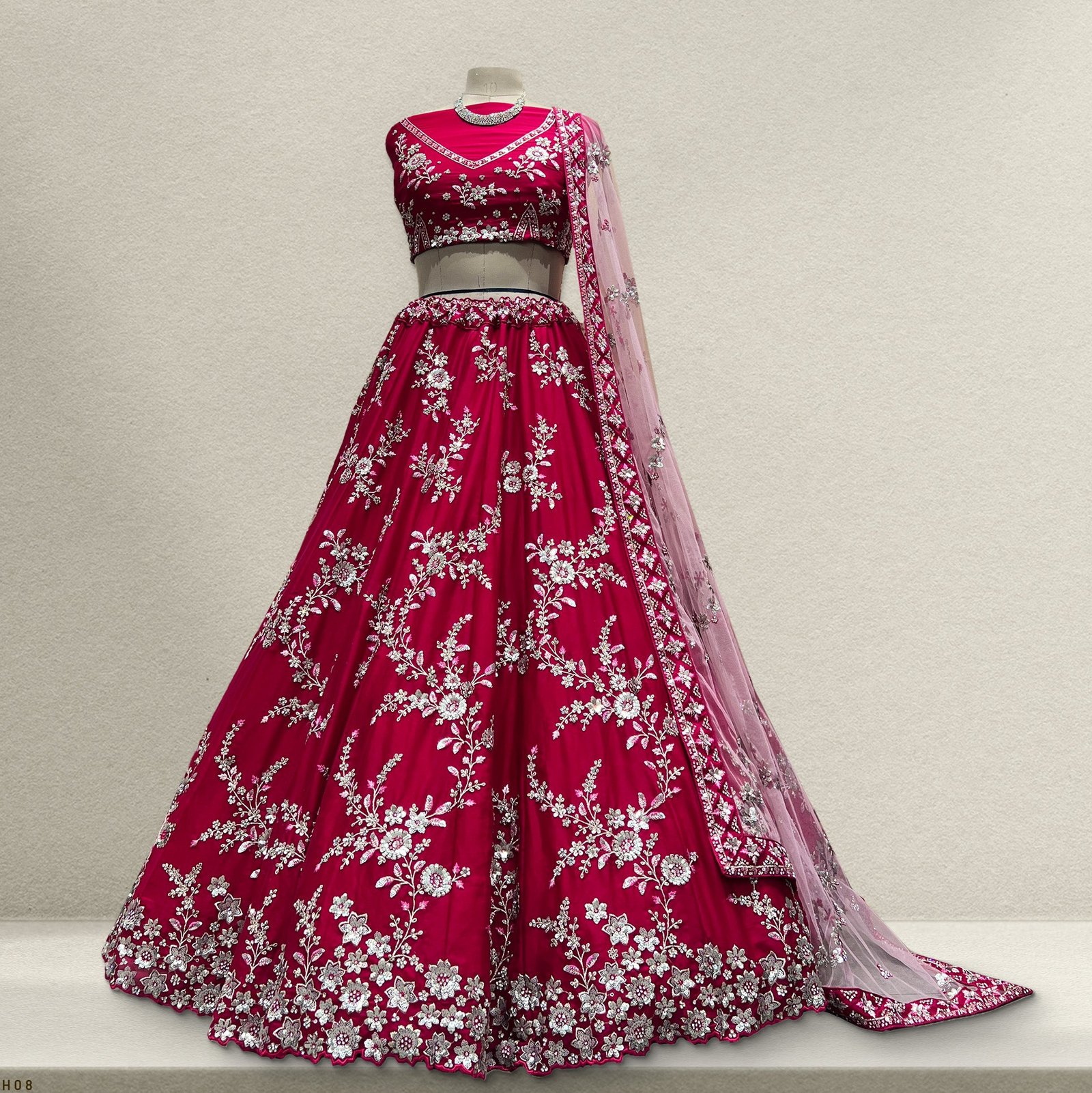 Jazzagals - Soft Georgette Designer Rani Pink Lehenga