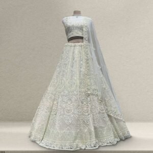Jazzagals - Designer Replica Pearl White Handwork Couture Lehenga