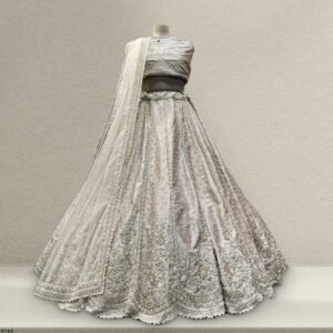Rosé - Wedding Trousseau in Pastel Hues Tussar Silk Handwork Lehenga