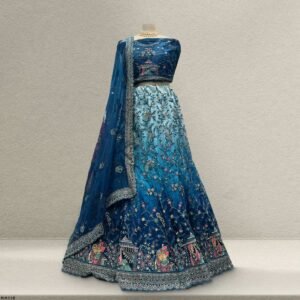 Padmini - Meenakari Threadwork Partywear Lehenga Set Blue