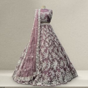 Jazzagals - Delicate Pearl Cutdana Handwork Couture Lehenga Mauve