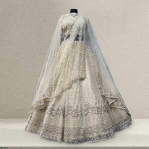 Jazzagals - Delicate Pearl Cutdana Handwork Double Dupatta Lehenga
