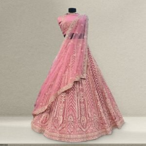 Cherry Blossom - Blush Pink Resham Mirror Lehenga With Designer Blouse