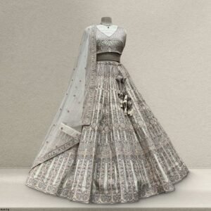 Rosé - Wedding Trousseau in Pastel Hues Off White Lehenga