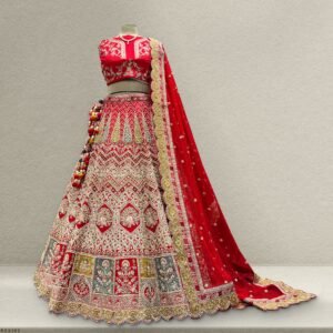 Royal Baggi - Zardosi Handwork Royal Red Bridal Lehenga