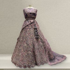 Jazzagals - The Modern Wine Color Lehenga for Reception for Bride