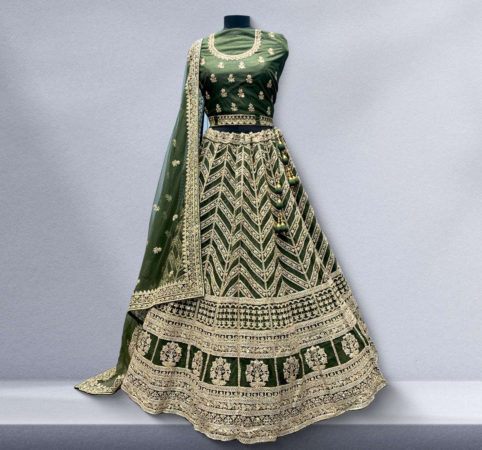 Padmini - The Designer Replica Lehenga Green