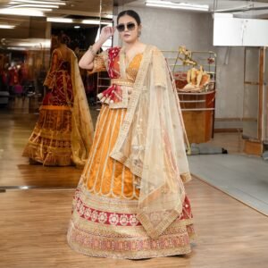 Dulhan in Gold Bridal Lehenga: Celebrity-Inspired Royal Baggi Collection