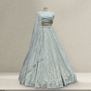 Jazzagals - Designer Replica Powder Blue Handwork Couture Lehenga