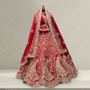 TSB Royal Red Bridal Lehenga With Double Dupatta