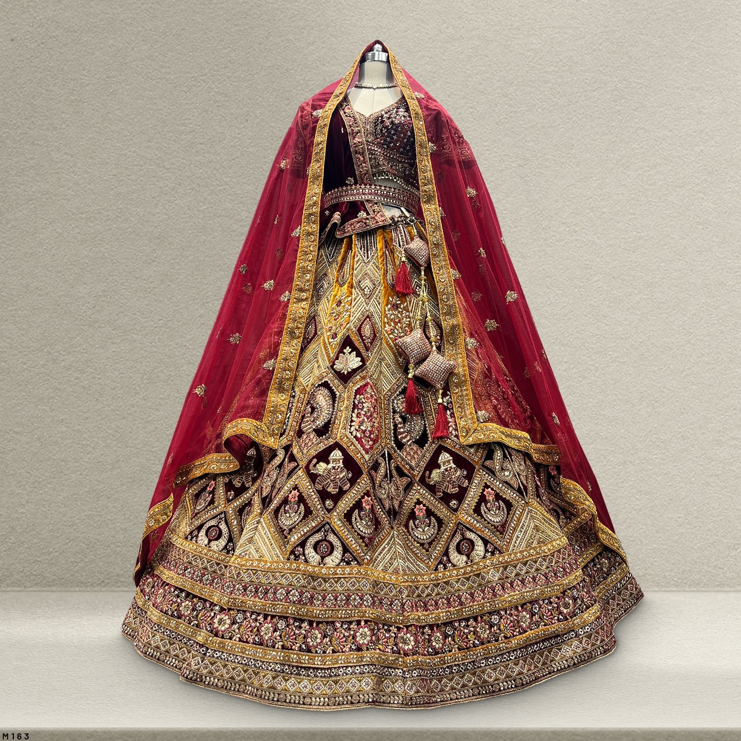 TSB Velvet Gold Bridal Lehenga Collection